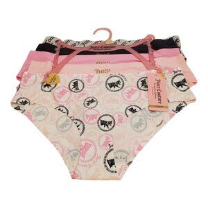 JUICY COUTURE SZ L 5 Pack Bikini No Panty Lines Panties Underwear Pink Black